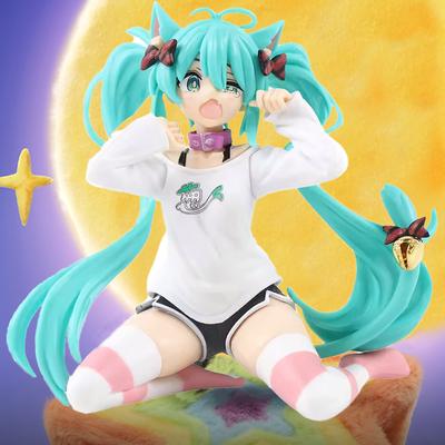 Hatsune Miku Desktopowa Śliczna Figurka Akcji 11cm Neko Wersja z Koszulką. Figurka Anime Kawaii Dziewczyna Model Zabawka Prezent