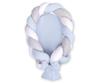 2-in-1 Braided Baby Cocoon - White, Gray, and Blue