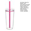Portable Straw Cup 20oz Colorful Tritan Tumbler for Iced Coffee Juice Tea Milk Dishwasher Safe Drinkware Gift for Teens