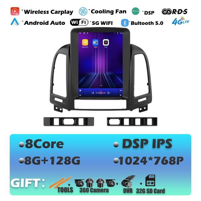 9.7'' For Hyundai Santa Fe 2 2006-2012 Carplay Android14 Car Radio Multimedia Video Player Navigaion Head Unit Stereo Audio
