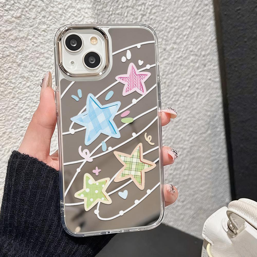 Love Makeup Mirror Phone Case For iPhone 17 Case iPhone 16 Pro Max 11 15 14 13 12 17 Pro Max 16e 17E Plus Air Silicone Cover