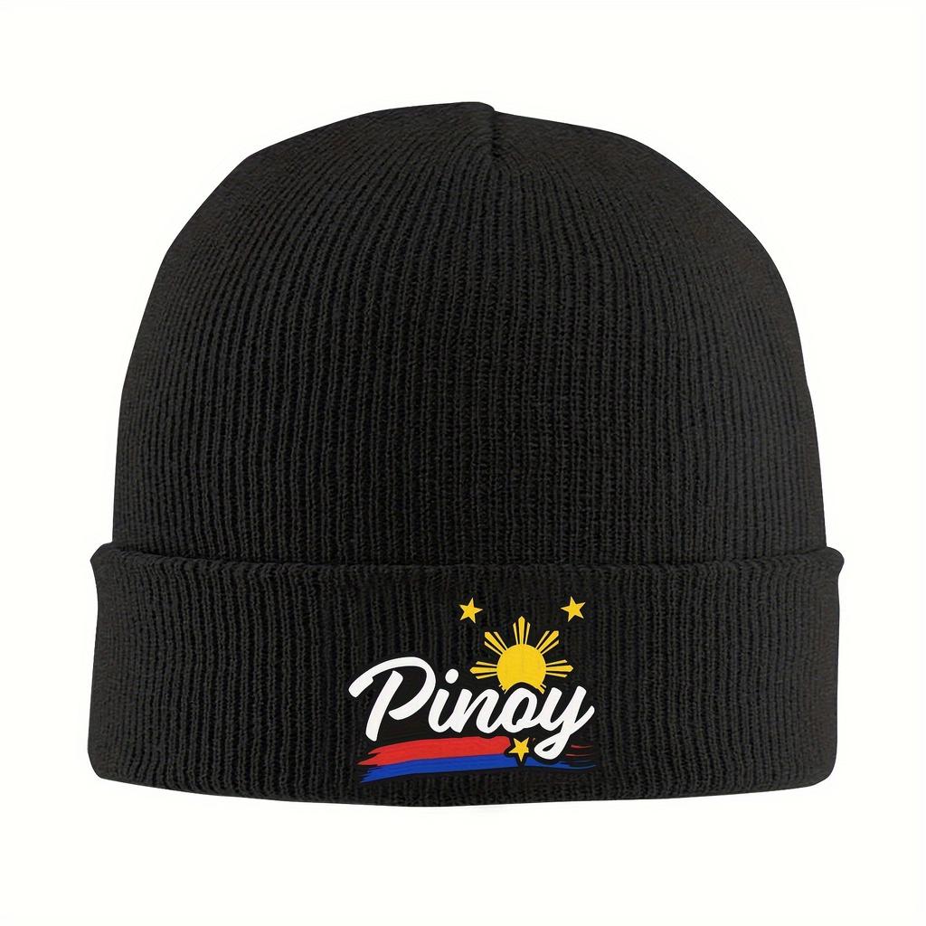 Pride Philippine Traditional Pattern Knit Beanie Hat Windproof Warm Winter Ski Hat for Men Women Unisex Cold Weather Accessory