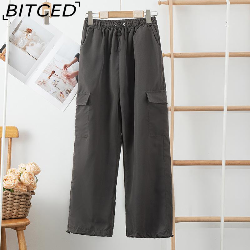 BITCED Quick-Dry Workwear Trousers for Women Summer/Autumn High-Waisted Wide-Leg Slimming Casual Trousers