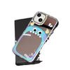 Mirror blue big mouth monster is suitable for iPhone17 mobile phone case 16pro electroplating buttons Apple 15 all-inclusive 13/14
