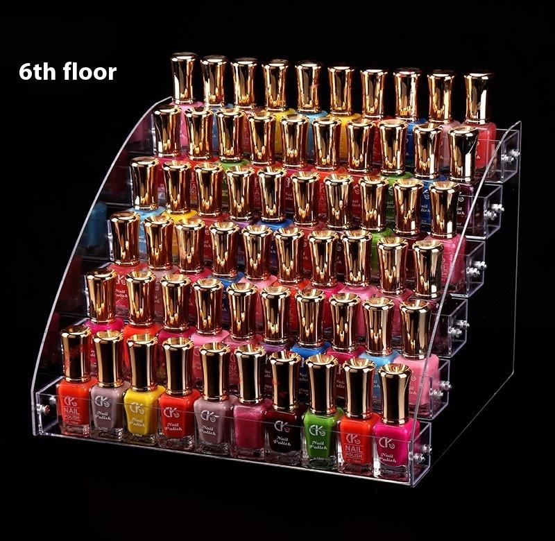 Transparent Acrylic Storage Box, Lipstick Display Stand, Desktop Cosmetics Finishing and Storage, Nail Polish Display Stand, Plastic.