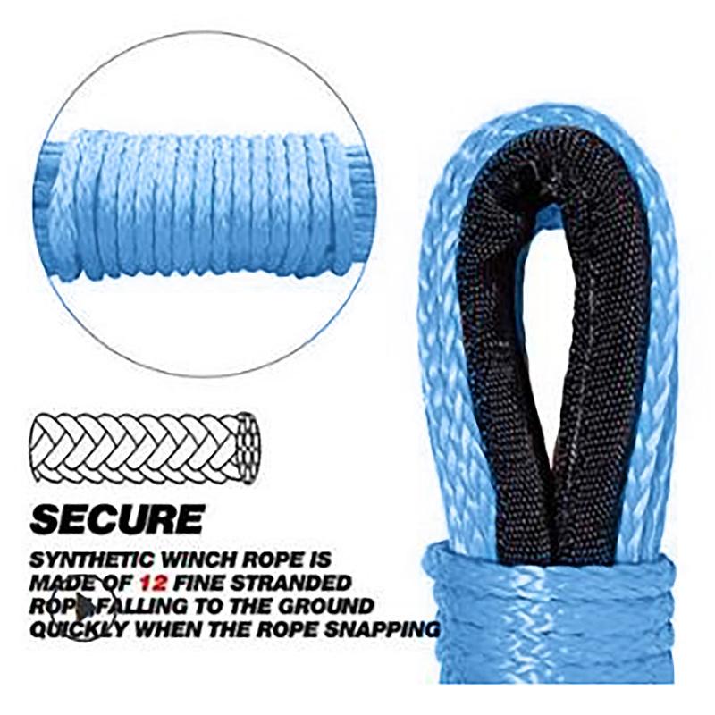 7700Lbs Electric Winch Rope Nylon Rope High Strength Fiber Rope 6mm X 15M Car Rope Tow