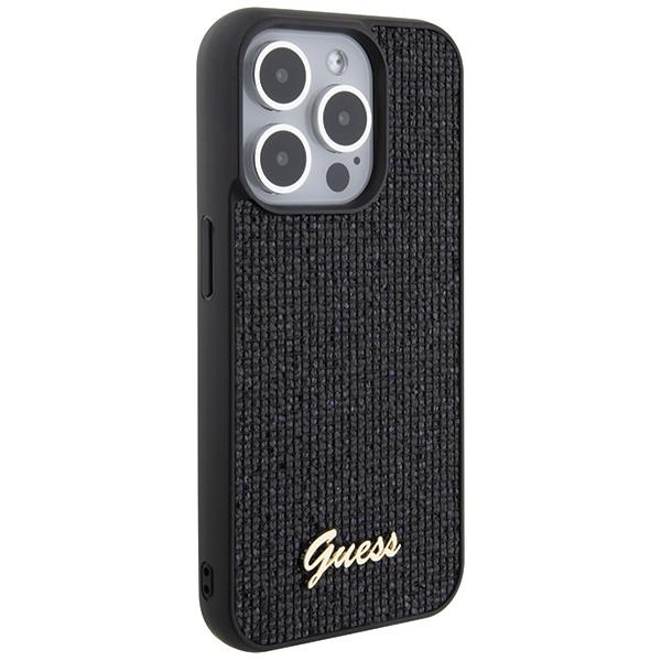 Guess Guhcp15Lpmsdgsk Iphone 15 Pro 6.1 Czarny/Black Hardcase Disco Metal Script