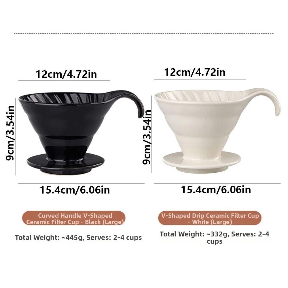 Reusable Ceramic Coffee Filter Cup V Shape Design Espresso Coffee Dripper  Coffee Making