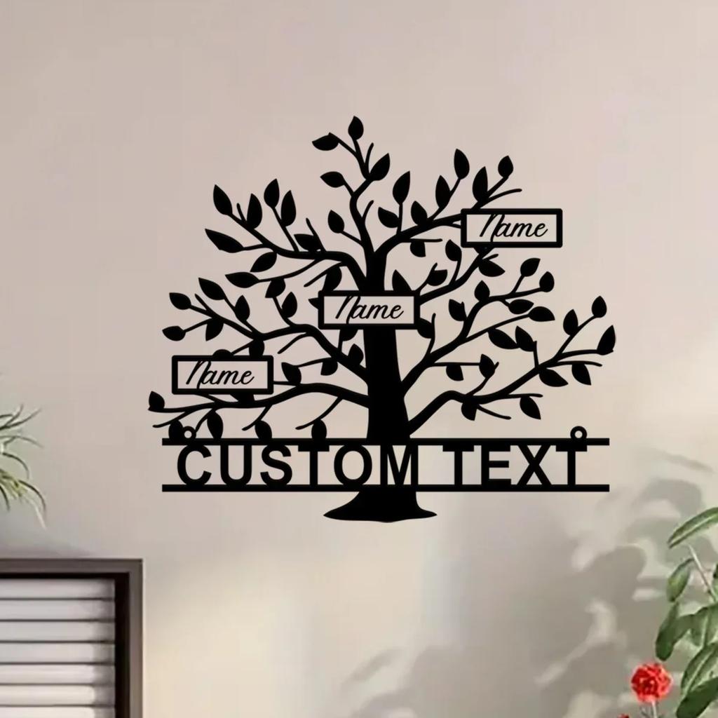 Tree of Life Metal Sign Custom Family Name Wall Art Front Door Decor Housewarming Gift