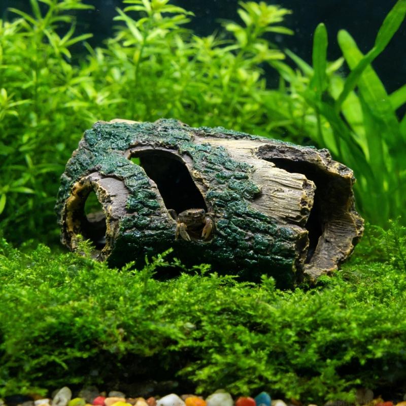 QX2E Fish Habitat Rock House Landscape Bark Art Craft Aquariums Cave Decorations