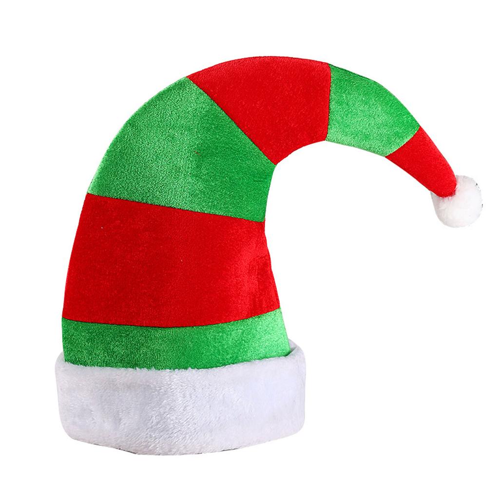 Holiday Santa Hats Red Green Curved Design Breathable Christmas Party Hat For School Activity Festival Event Gathering