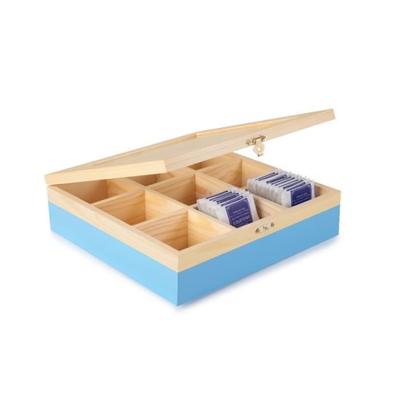 Tea Box - IBILI - 748550 - 9 Compartments - Solid Wood - Orange - 24 X 24 X 7 Cm