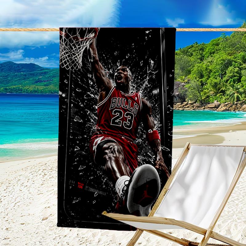 Asciugamano da Spiaggia Michael Basketball - Morbido, Assorbente in Microfibra, Leggero, Ideale per la Spiaggia, Feste, Viaggi, Campeggio regali per tifosi