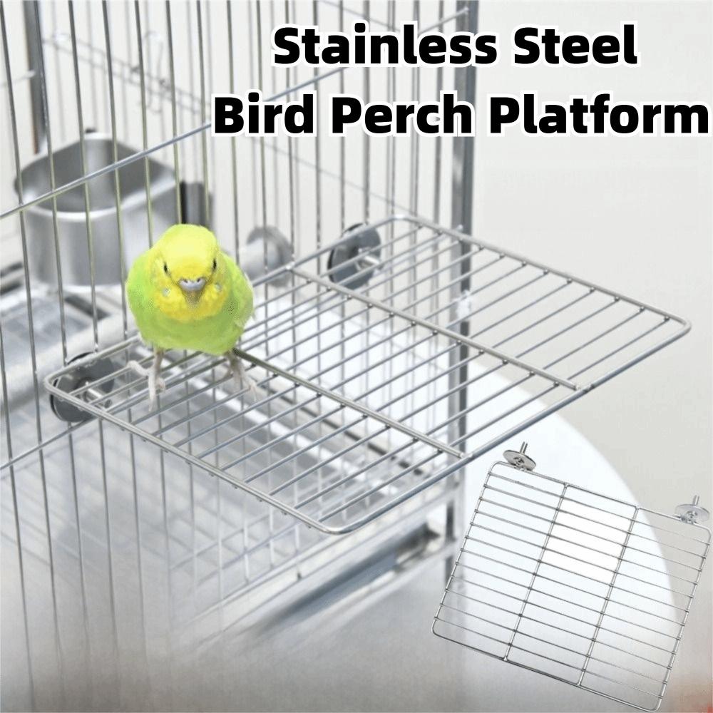 Moisture Proof Metal Grid Perch Stand Stainless Steel Bird Cage Activity Platform  Cockatiels
