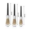 3Pcs/Set Boar Hair Car Cleaning Brush Plastic Handle Bristle Brushes  Auto Detail Tools