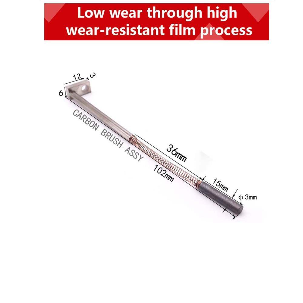 TSK AWD300T Spindle Motor Slotting Machine Carbon Brush, 2.7x18mm, Total Length 47mm, with 3x17mm Copper Bushing.