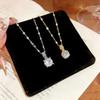 Four Claw Inlaid Zircon Simple Light Luxury Titanium Steel Clavicle Necklace