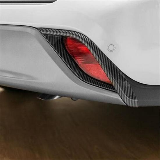 Carbon Fiber 2X Rear Fog Lamp Light Cover Trim For Toyota Highlander 2021-2024