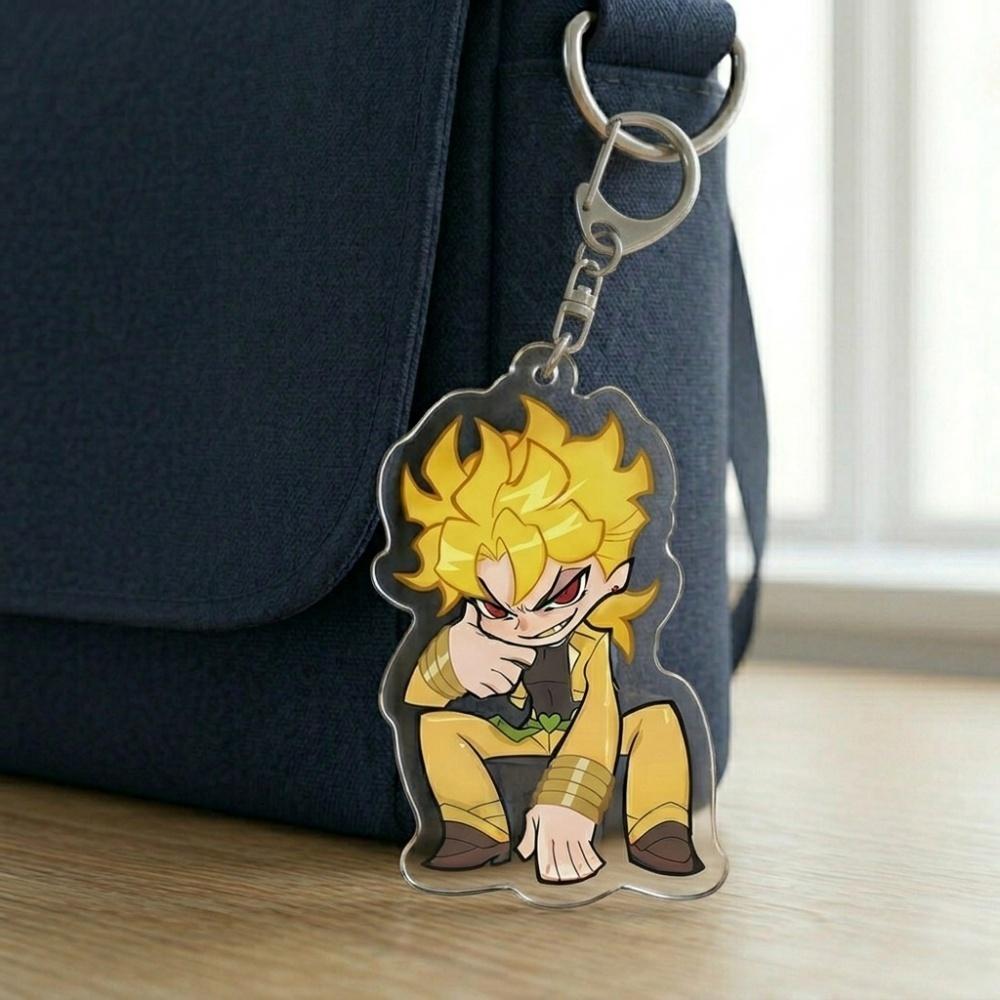 2026 New JoJo Bizarre Adventure Chibi Acrylic Keychain JJBA Jotaro Giorno Jolyne Dio Josuke Bruno Keyring Kawaii Anime Bag Gift