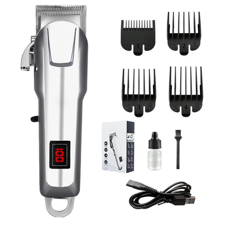 High-Power Men's Full Metal Electric Hair Clipper & Trimmer - Ideal for Home & Barber Use, Also for Pet Grooming