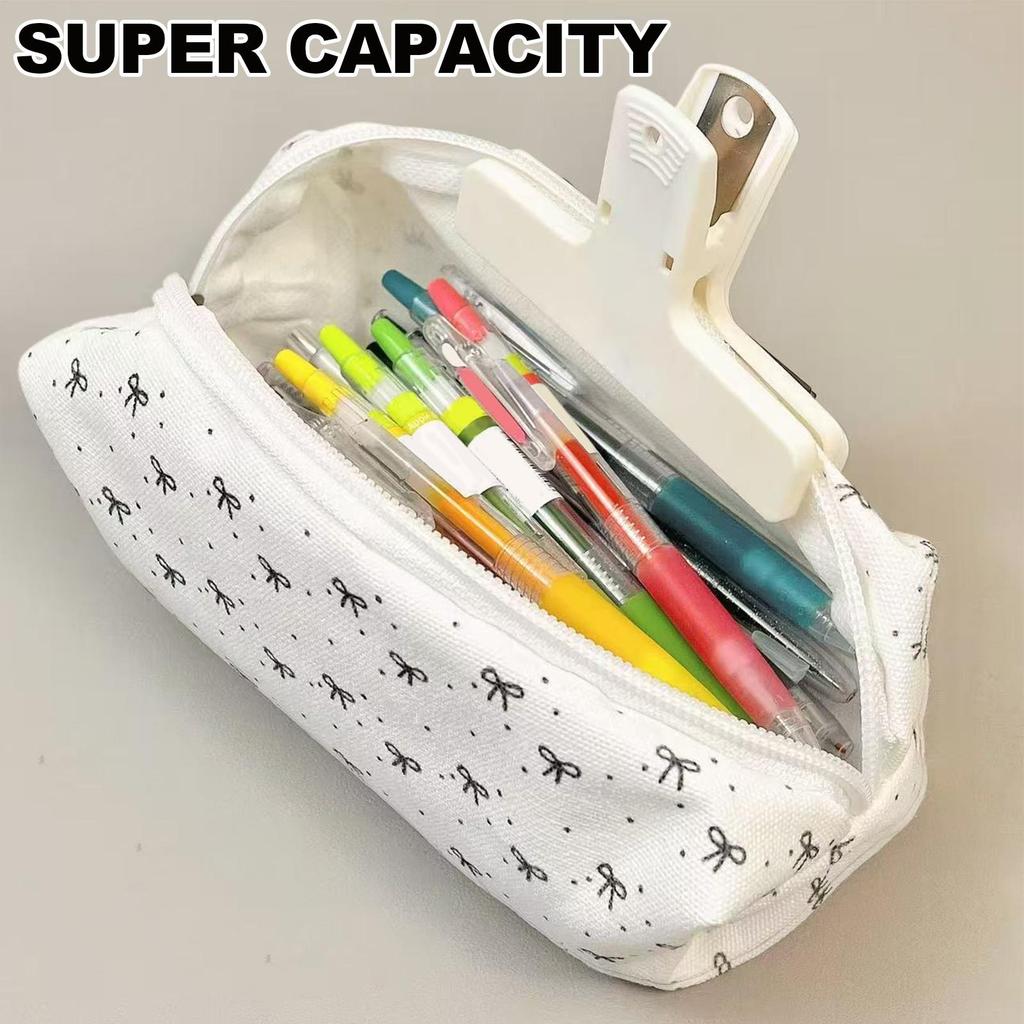 hot sale 1 Pc Exquisite Bowknot Single-layer Pencil Case, Bow Pattern Design Storage Bag, A Must-have For Back To School Season