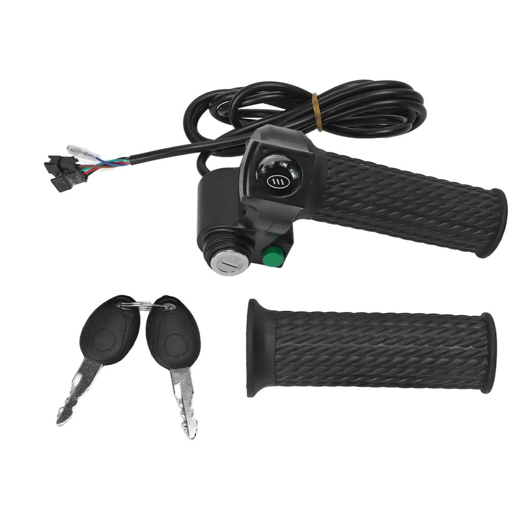 2 PCS Electric Bike Throttle Grip Kit Speed Control Grip with 4 Indicator Lights Cruising Function