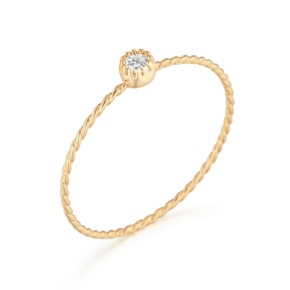 14K Delo White Zircon Ring