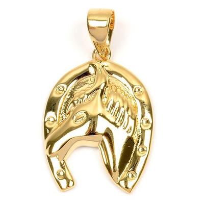 [L4390] - Pendentif Plaqué Or 'Fer à Cheval' doré - 20x15 mm