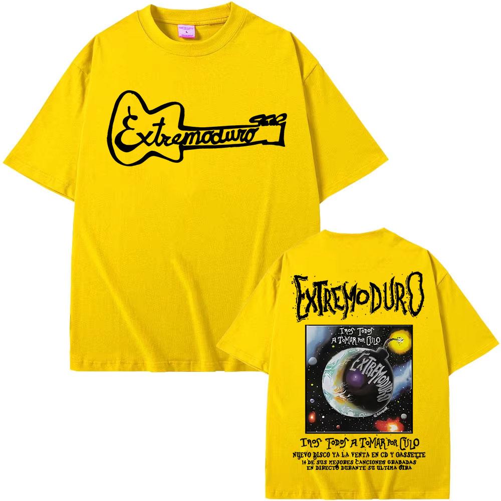 Rock Band EXTREMODURO Global Tour Mercah Tshirts Men Women Harajuku Streetwear Hip Hop Tee Loose Casual Cotton Oversized Tops