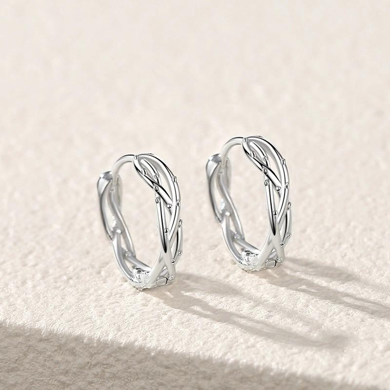 Bramble Branch Ear Buckle Women's Korean Version Trend Mori Earrings Japanese and Korean Personalized Light Luxury Earrings