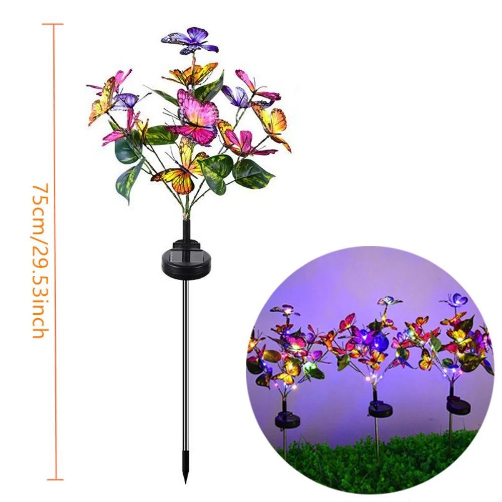 

Светодиодный имитационный светильник для газона в виде бабочки и подсолнуха на солнечной батарее, для наружного сада, летнее ландшафтное освещение, лампа для кемпинга, украшение для свадебной вечеринки