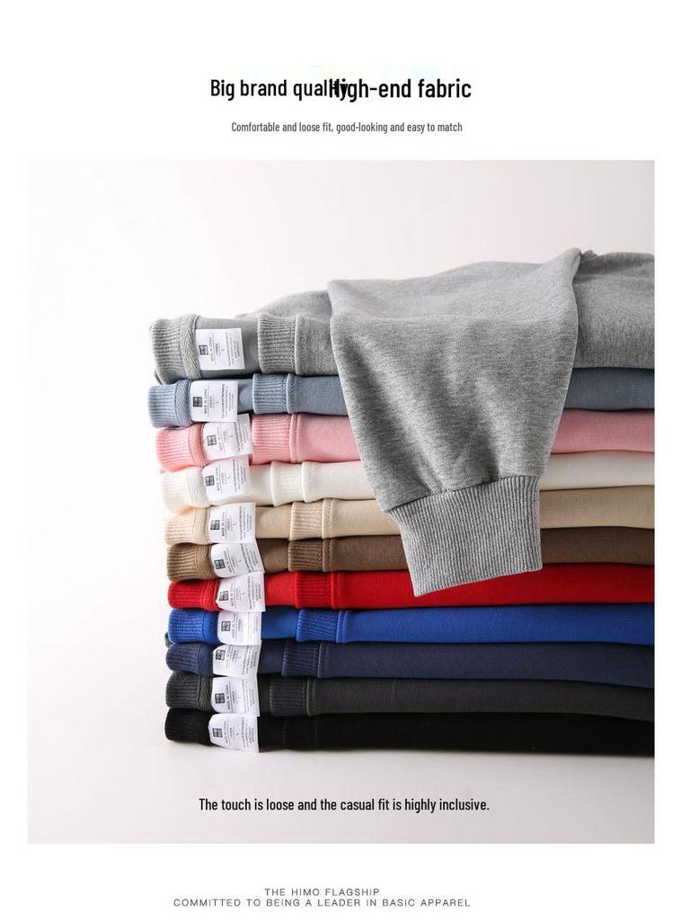 Unisex Heavyweight Cotton Blend Long Sleeve Crew Neck Sweatshirt
