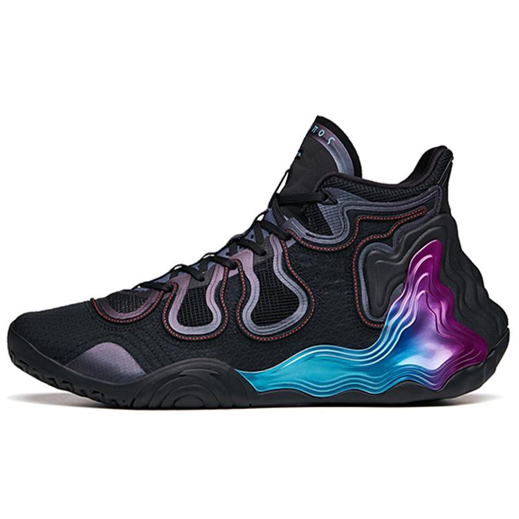 

New Anta Star Mountain Aurora Cushioning Anti-Slip And Wear-Resistant High-Top Performance Basketball Shoes Black 112121818A-1 40