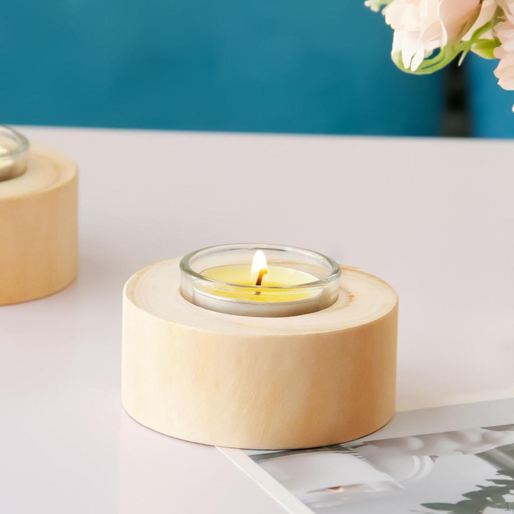 Kerzenhalter aus Holz Teelichthalter für rustikale Hochzeit, Party, Geburtstag, Feiertag