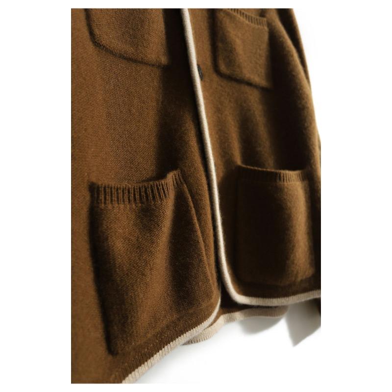 Dámský volný podzimní pletený kardiganový svetr top