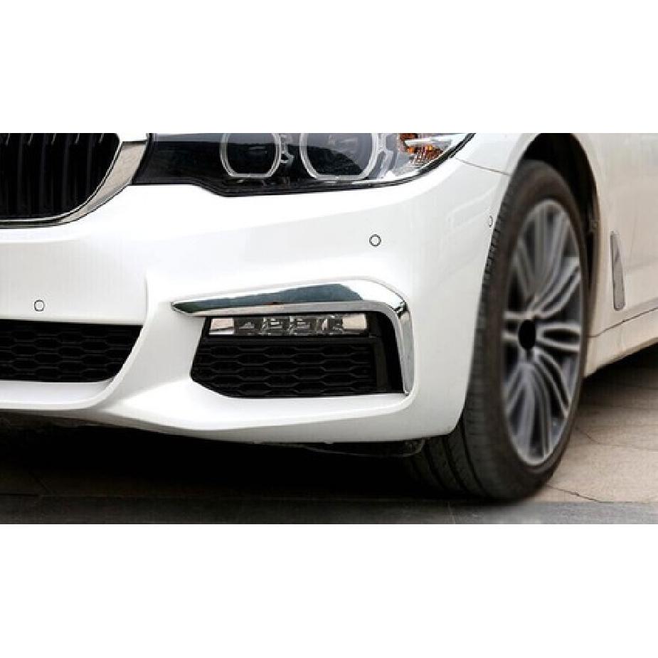 For BMW 5 Series G30 2018- ABS Chrome Exterior Front Fog Light Strip Trim 2X