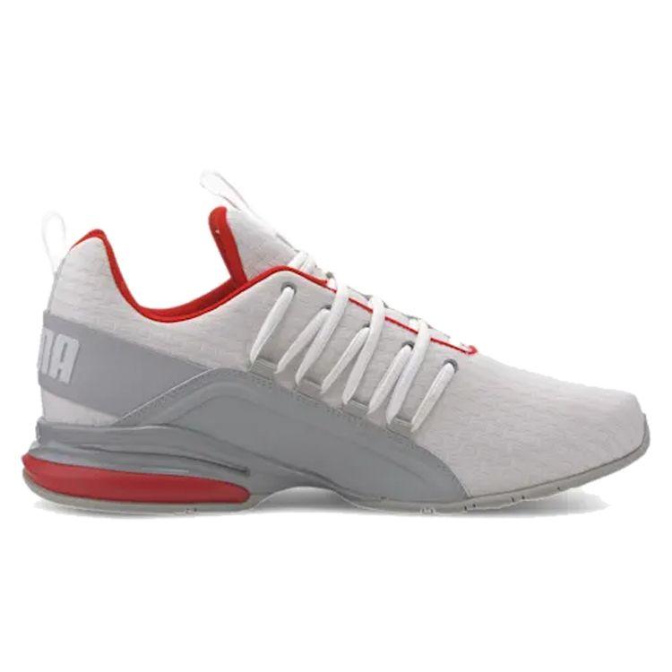 Puma Axelion Block Men's White High Rise High Risk Red Low Top Running Shoes 193148-02