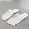 Large Size Low-heeled Fishnet Socks Slippers Women's New Feng Shui Diamond Sandals Women's