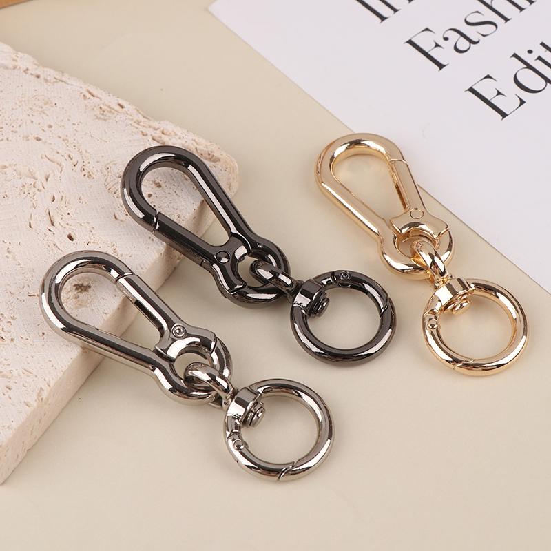 2 st Metall Fjäder Snäpphakar Klämma Bilnycklar Nyckelring Trigger Fjäder Vridbara Spännen För Väskor Nycklar