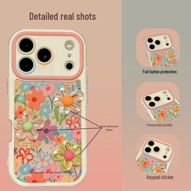 Colorful Floral iPhone 17 Pro Max Case: Drop-Proof, 3D Design, High-End Feel