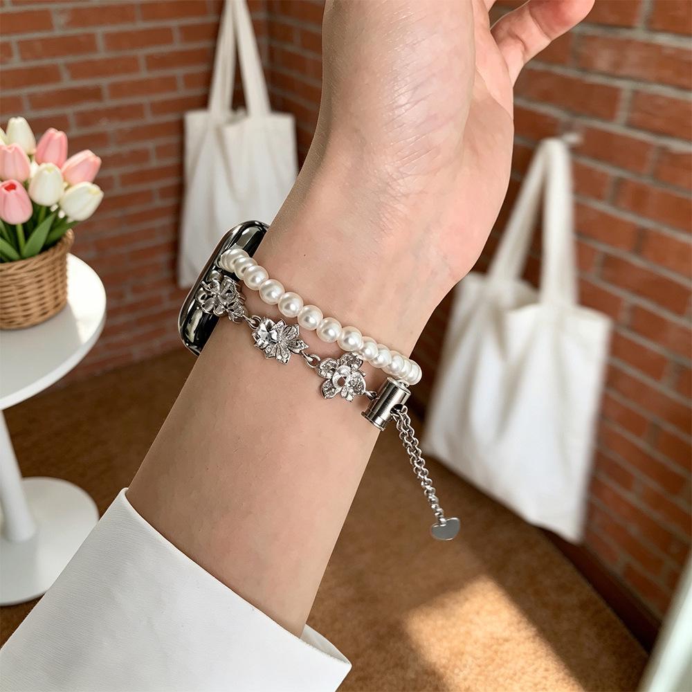 Diamond & Pearl Chain Watch Strap for Apple Watch Series 2-10