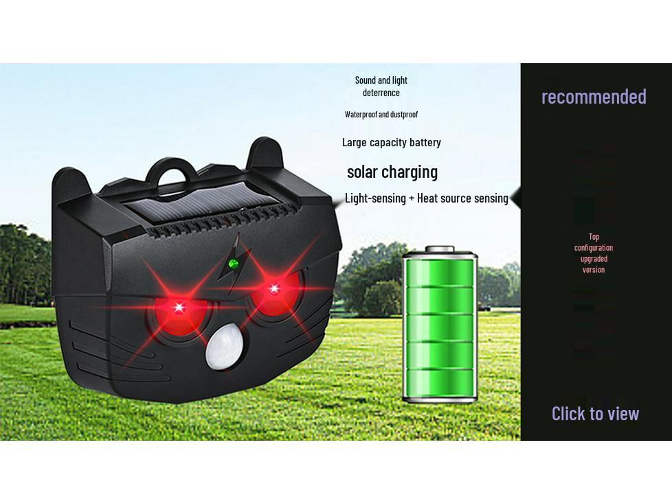 Solar-Powered Waterproof Outdoor Animal Repeller with Automatic Night Light