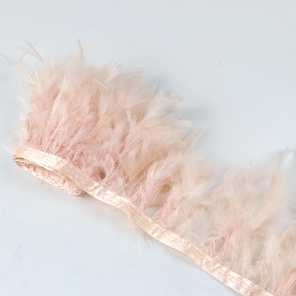 1Meter Natural Turkey Feathers Trims Fringe 10-15cm for Wedding Clothing Decoration Accessories DIY Feather Ribbon Sewing Crafts