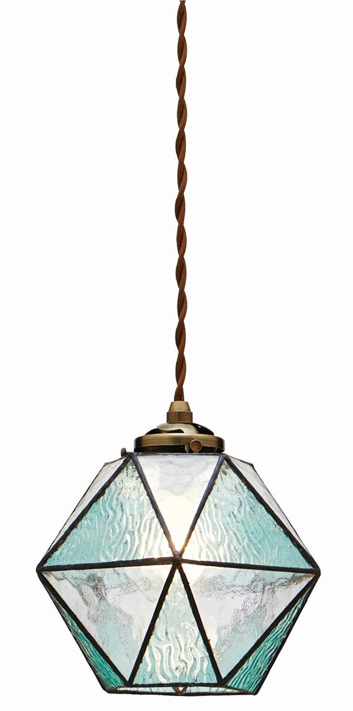 

Interform LT-9340BL Maries Pendant Light (Bulb Sold Separately) Blue Stained Glass JapaneseWestern Retro