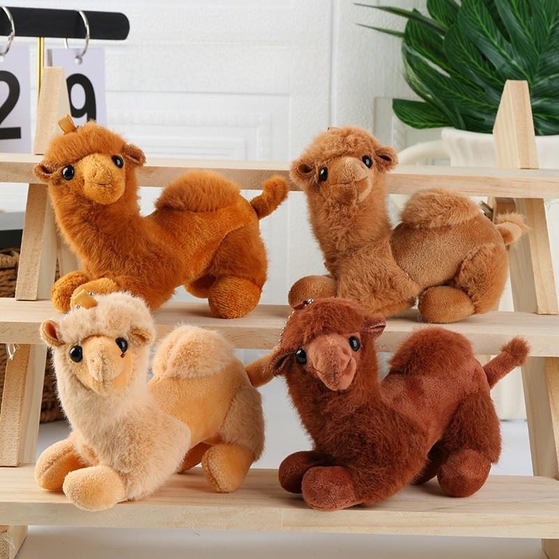 Plush Camel Toy Keychain Animal Stuffed Doll Backpack Pendant Cute Kids Gift