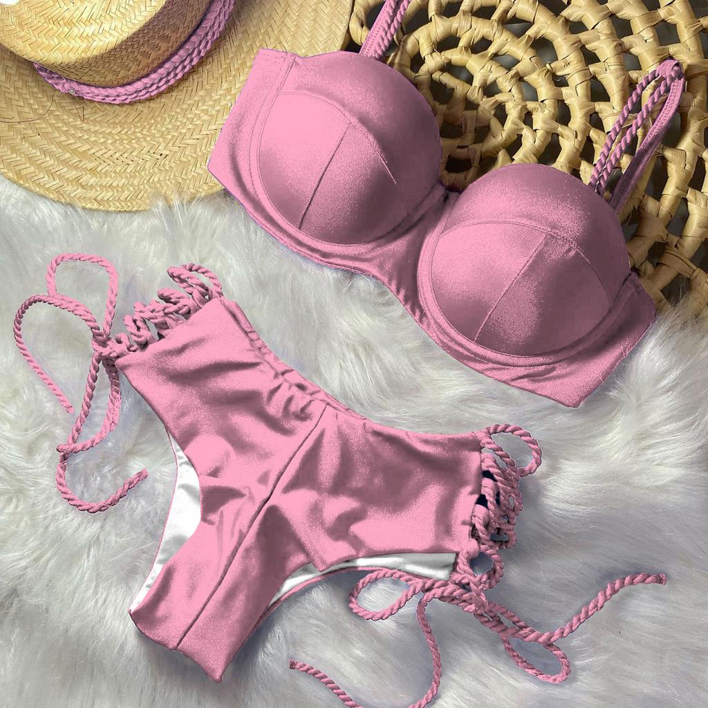 Underwire Bikini Swimsuit High Waist Swimwear for Women Push Up Two Piece Bathing Suits Push Up Summer Female