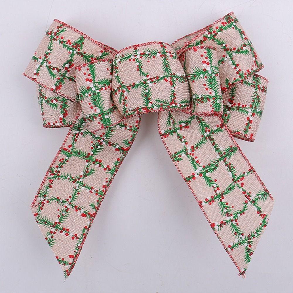 Exquisite Christmas Bows Pendant Linen Wreaths Bowknot Ornaments  Merry Christmas Decorations