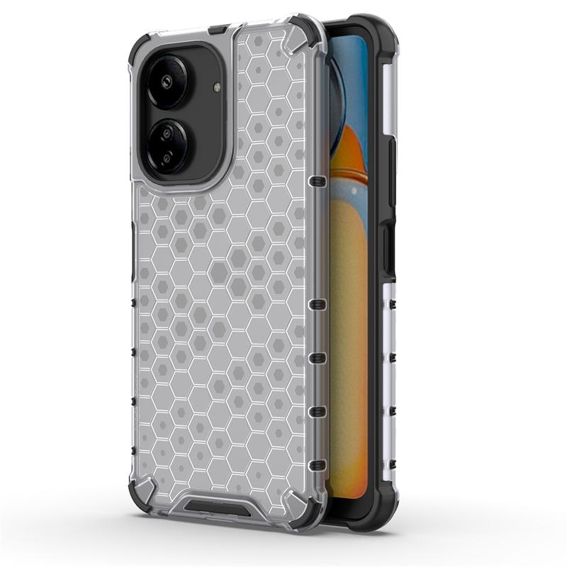 Shockproof Transparent Case For Xiaomi Redmi 13C Bumper Honeycomb Armor Case For Redmi 13C Case Cover For Redmi 13C 6.74 inch
