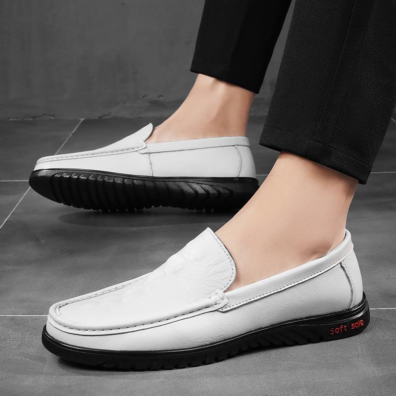 

Мужские туфли с узором под крокодила, минималистичный комфорт, деловая обувь для мужчин, брендовая обувь, мужская повседневная обувь, классика 45 белый