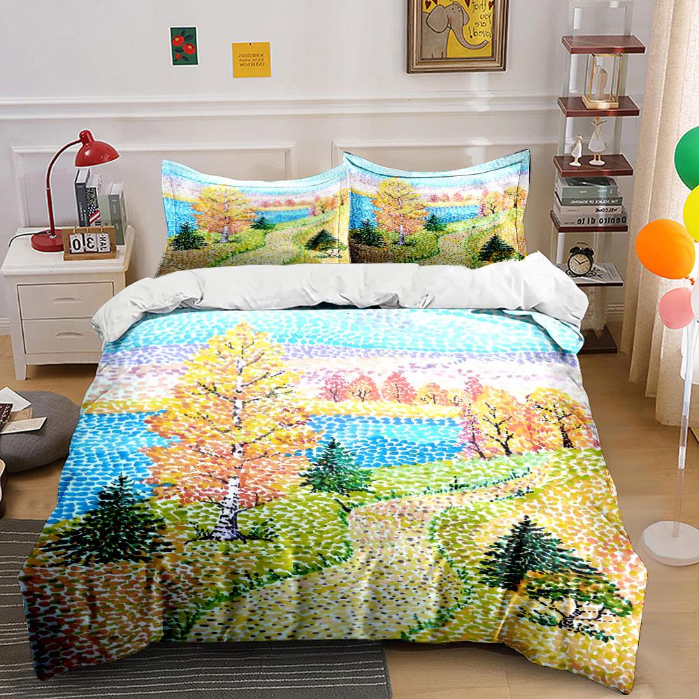 

Landscape with trees, lake. Bedding sets Duvet cover sets Duvet covers Pillowcases(1 * Duvet Cover 2 * Pillowcases, without duvet insert) 135x200cm